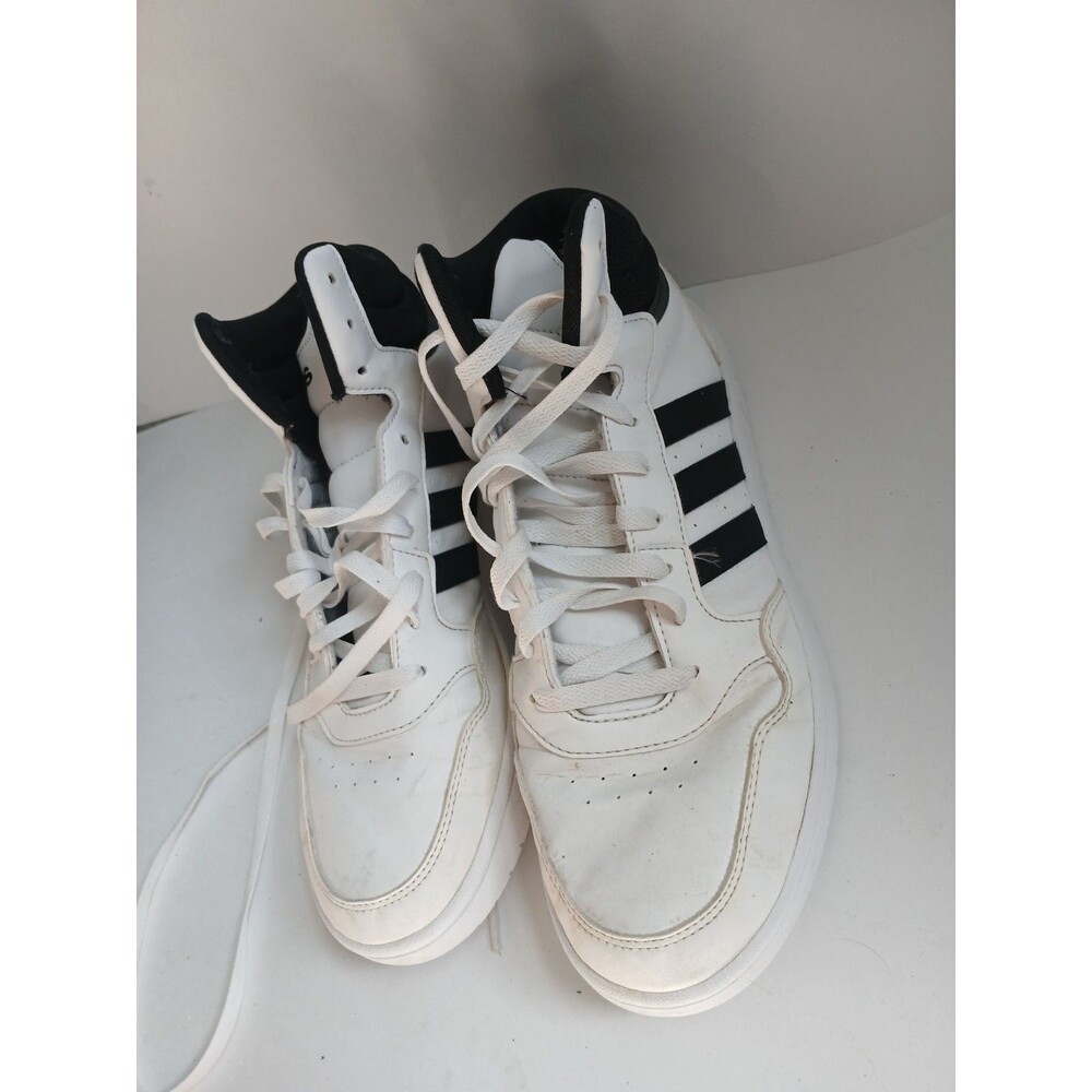 Adidas Men’s High Top Sneakers White Black Size 10 Casual Streetwear Shoes - Picture 2 of 7